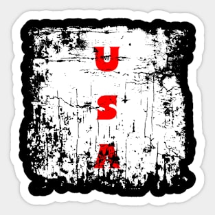 USA Faded Initials Sticker